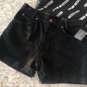 Black jean high rise shorts